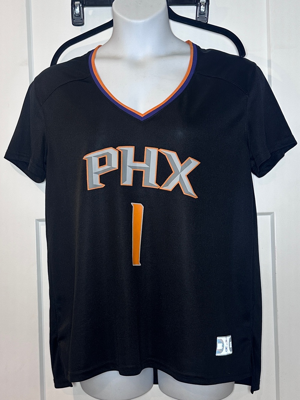 PHX Suns Black Booker Women’s NBA Fanatics Basketball Jersey with Orange Accents